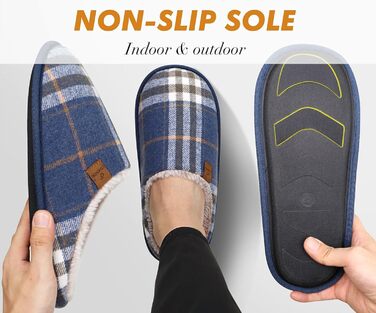 Чоловічі домашні тапочки COFACE з піною, що повертається, теплі вовняні тапочки, м'які та пухнасті, з антиковзною гумовою підошвою, розмір 40-49 (48 EU, блакитні)