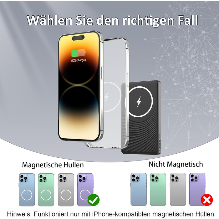 Power Bank Dbasne Магнітний, 5000mAh, PD 20W, QC 3.0, USB-C для iPhone 16/15/14/13, Travel, Outdoor