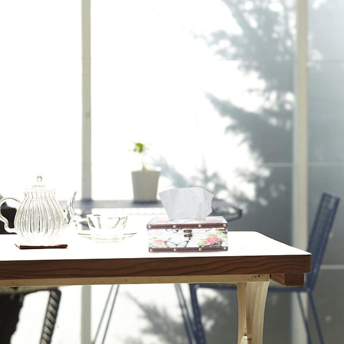 Коробка для серветок вінтажна, органайзер для тканинних серветок, тримач для серветок - для вітальні, ванної кімнати, спальні, офісу (Стиль 1)