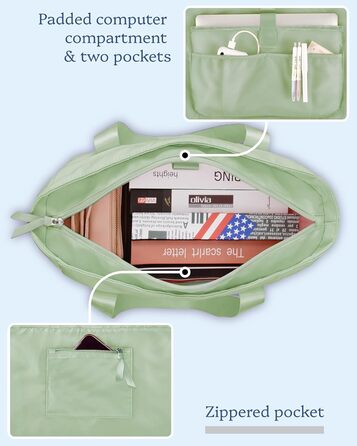 Laptop Bag for Dän, waterproof shoulder bag with 40.6 cm computer compartment for work, school, travel, violet (M, Green)
