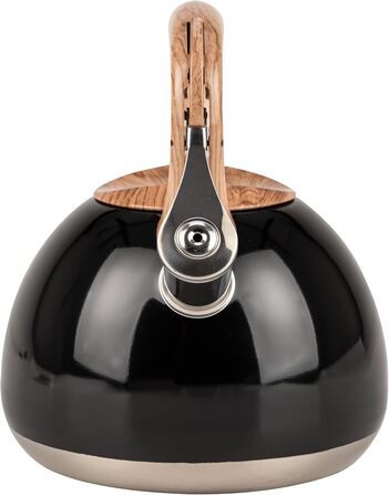 Чайник електричний KARL HAUSMANN Induktion 3L з автоматичним свистком - нержавіюча сталь, для індукційних, газових та електричних плит (Чорний)