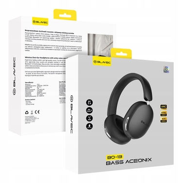 Бездротові накладні навушники Blavec з мікрофоном, Bluetooth 5.4, ANC та кейсом