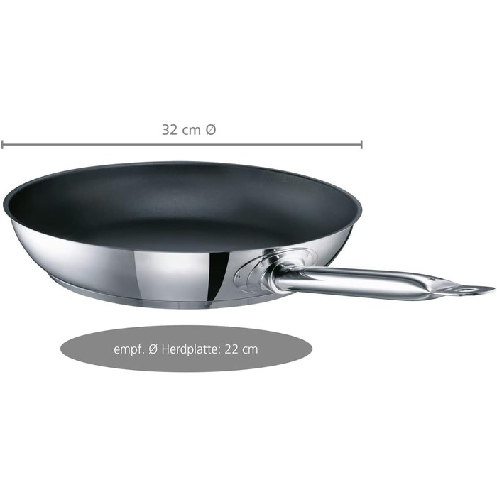 Industar Diamas Pro Stainless Steel Fry Pan - 28cm (32cm Diameter) - Winner of Stiftung Warentest 1/2021
