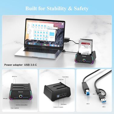 Док-станція для жорстких дисків USB-C Dual Bay для 2.5