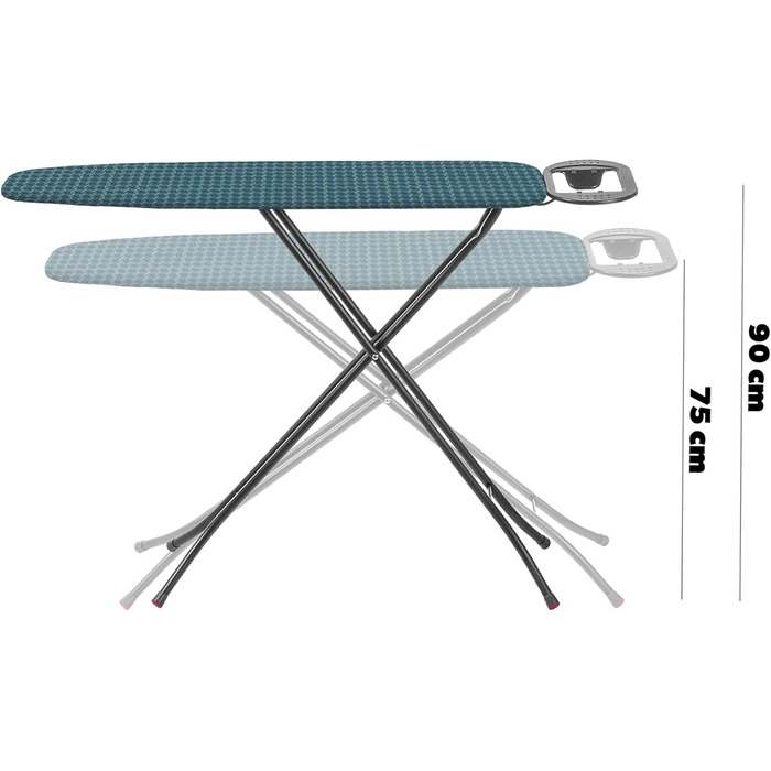 Прасувальна дошка KADAX 110x30 см, складна, з регульованою висотою, для дому, Made in EU (Блакитна)