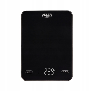 Кухонний ваги Adler, чорні, 10 кг, з USB-зарядкою