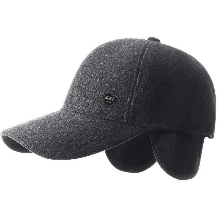 Кепка YAMEE для чоловіків на зиму з відкидними навушниками, тепла бейсболка, універсальний розмір (2361*Сірий)