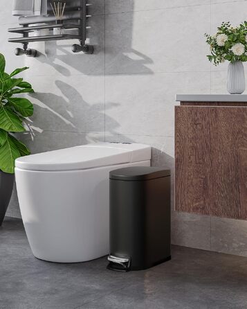 Набір металевих сміттєвих відер GarveeHome (50л + 10л), кухонне відро зі сталі з педаллю та кришкою, чорне