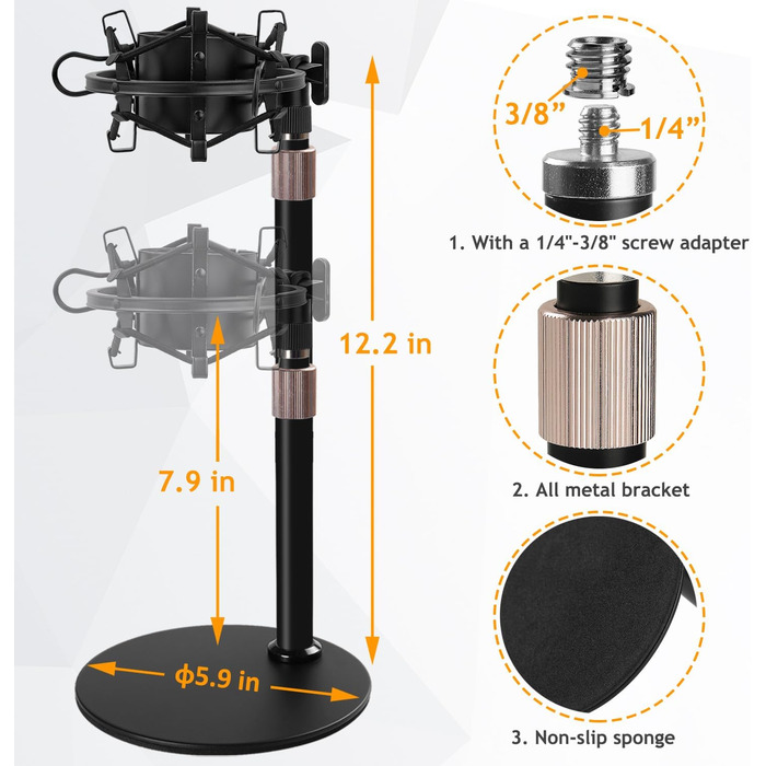 Підставка для мікрофона Audio Technica AT2020 з поп-фільтром та вітрозахистом (комплект)