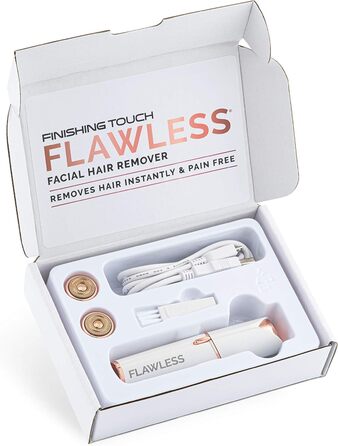 Електричний жіночий тример для обличчя та тіла Finishing Touch Flawless - рожеве золото, з 2 змінними насадками