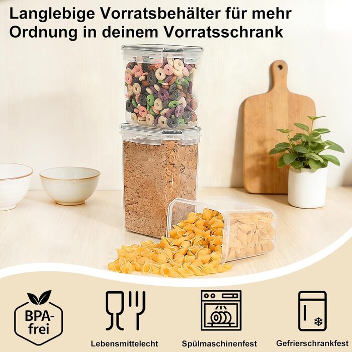 Набір контейнерів для зберігання Haushaltszauber® XXL (42 шт.) | Герметичні контейнери для продуктів | Без BPA, стекуються, прозорі | Для кухні, холодильника та морозильника