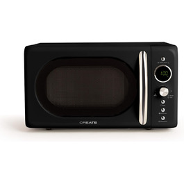 Мікрохвильова піч з грилем Retro, 20 л, кремово-білий колір, LCD-дисплей, 9 меню, багатофункціональна