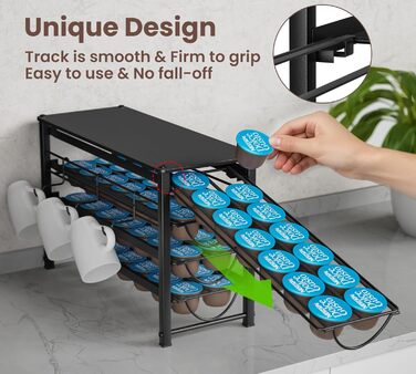 Тримач для капсул Dolce Gusto, 5-ярусний металевий ящик для капсул з тихими направляючими та антиковзними ніжками (56 капсул)