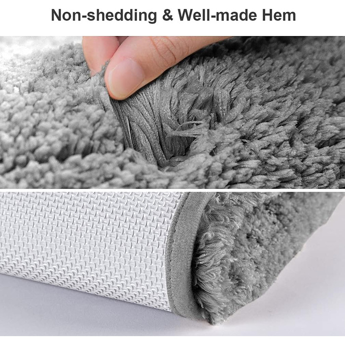 Килимок для ванної кімнати з антиковзким покриттям, 50 x 122 см, темно-сірий. М'який, з мікрофібри, швидковисихаючий, для ванної кімнати.