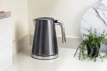 Тостер Russell Hobbs Geo з нержавіючої сталі сірого кольору (2 слоти, підставка для булочок, 6 рівнів підсмажування, функції розморожування та підігріву, швидка технологія підсмажування, 1640W)