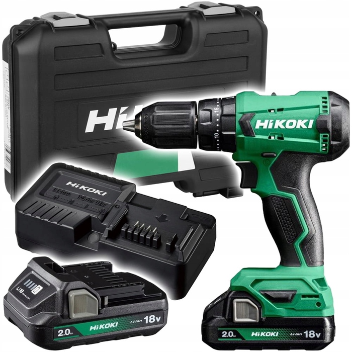 Ударний дриль-викруткорт Hikoki DV18DA WCZ + 2x2.0Аг, у пластиковому кейсі