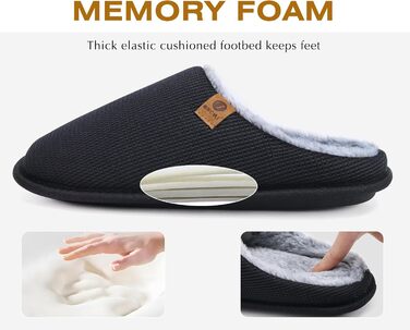 Чоловічі халапи ONCAI з піною Memory Foam, халапи для дому, антиковзкі, чорні, розмір EU 46