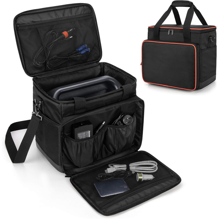 Trunab Generator Bag, Three Sizes, Compatible with Jackery Explorer 160/240/300/500/1000 & ALLPOWERS S300/R600/R700, Carry Case for Portable Power Station with Pockets for Charging Cables and Accessories