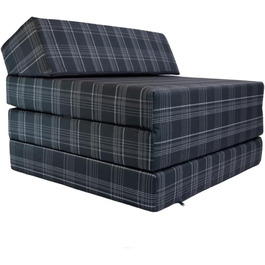 Складаний матрац FORTISLINE 200x70x10 см, 3-секційний, H2, гостьовий, для кемпінгу, складане ліжко, знімний чохол, для дорослих, дорожній, пінополіуретановий, малюнок Vw Gtd