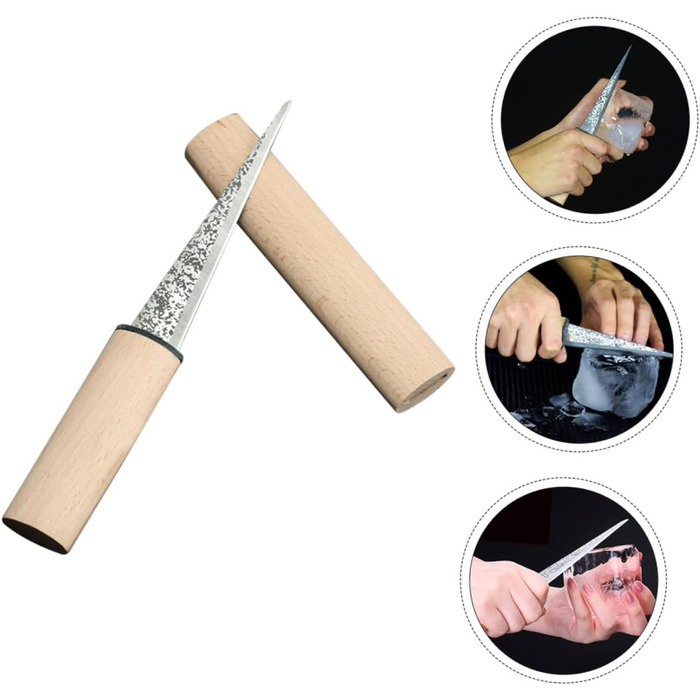 Ice Crusher with Wooden Handle Ergonomic Ice Pick for Cocktails for Home Bars Conical Ice Package Preparation Effortless Crushing of Ice Cubes