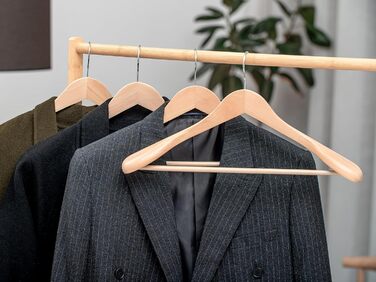 Дерев'яні плічки StorageWorks, широкі, натуральне дерево, 6 шт, міцні вішалки для піджаків, пальт, штанів, натуральний колір