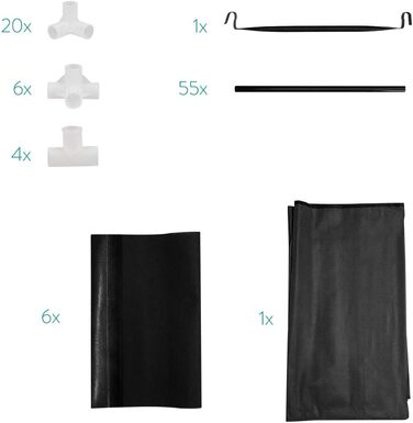 Navaris Fabric Wardrobe with Clothes Rail - Folding Wardrobe 88x170x45cm with Rail - Large, Stable Closet - Foldable Fabric Wardrobe made of Nonwoven Fabric in Light Grey (Anthracite)