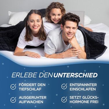 Ковдра з ефектом обіймів 135x200 см, 7 кг, Sherpa Fleece, сертифікат Oeko-Tex, терапевтична ковдра для розслаблення, покращує сон, вага 7 кг, чорна