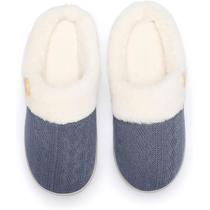 Чантому: жіночі домашні тапочки з меморі-піною, плюшеві, теплі, антиковзні, для дому та вулиці, розмір 40/41 EU, темно-синій