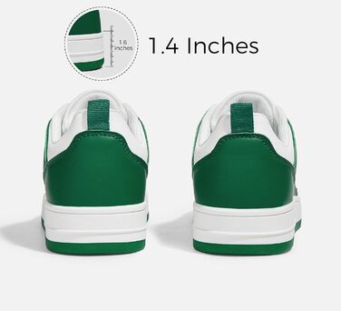 Жіночі кросівки LUCKY STEP з блискучими стразами, шкіряні низькі кросівки на шнурівці, зручні та стильні кросівки для ходьби (40 EU, Зелений Білий)