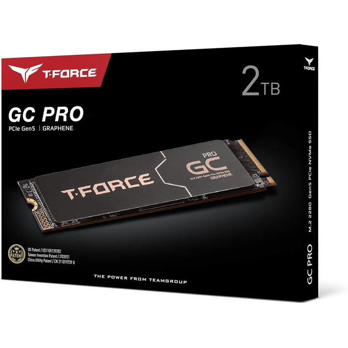 TEAMGROUP T-Force GC Pro 2TB NVMe SSD PCIe Gen4x4 M.2 2280 з графітовим кулером для геймінгу (5000/4500 MB/s)
