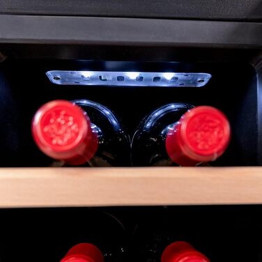 Cecotec 8-Bottle Wine Rack Bolero GrandSommelier 830 CoolWood, Thermoelectric, Quiet and High Performance, Adjustable Temperature: 8-18ºC, Touch Control Panel, Displays, Eco-friendly.
