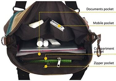 Жіноча сумка-шопер Eshow з канвасу велика для роботи, школи, покупок з ручками