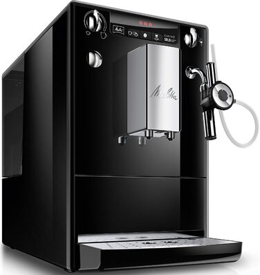 Melitta Caffeo Solo & Perfect Milk - Fully Automatic Coffee Machine - with Milk System - Milk Frother - 3-stage Adjustable Coffee Strength - Black (E957-201) Black Fully Automatic Coffee Machine