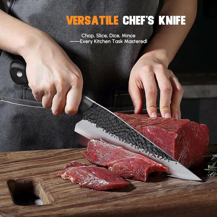 Ніж Santoku Purple Dragon професійний кухонний, сталь високовуглецева, 18.6 см - для м'яса та овочів, ергономічна ручка