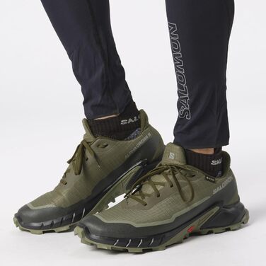 Чоловічі трейлові кросівки Salomon Alphacross 5 Gore-Tex (46 2/3 EU, Olive Night Black Deep Lichen Green)