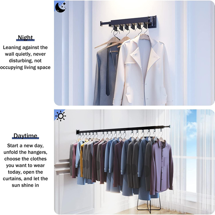 Складаний сушильник для білизни Honeyhouse з кріпленням до стіни, чорний