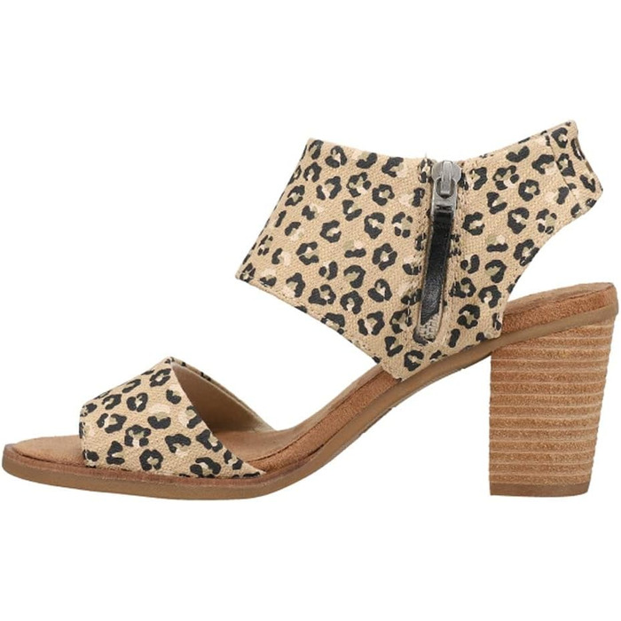 Босоніжки жіночі TOMS Majorca Cutout з вирізами та каблуком (36.5 EU, Cheetah Natural)