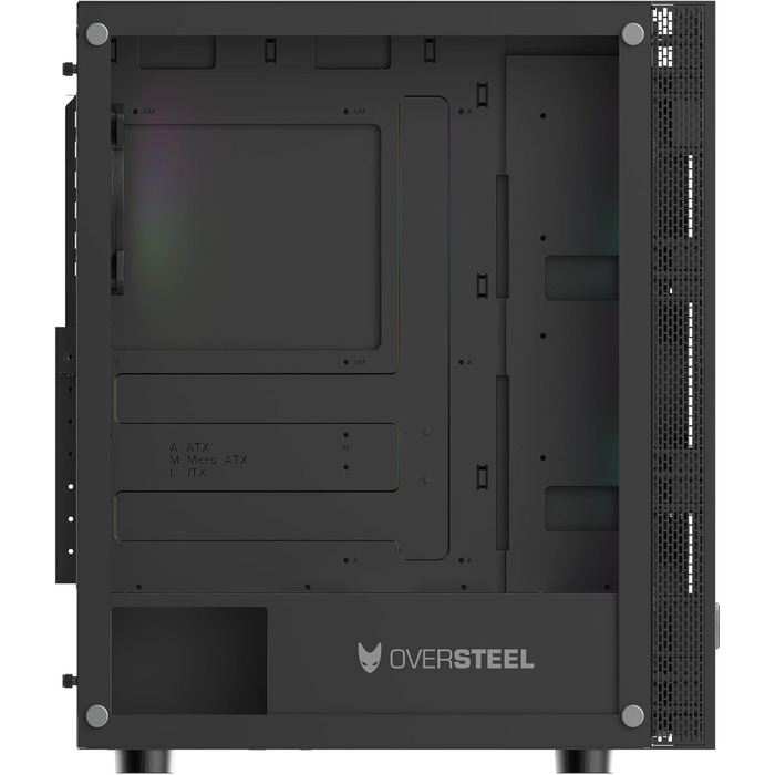 Корпус для ПК Oversteel AZURITE, сумісний з ATX/Micro ATX/ITX, 120мм RGB вентилятор, Mesh-фасад, фільтри пилу, загартоване скло, USB 3.0, білий/чорний