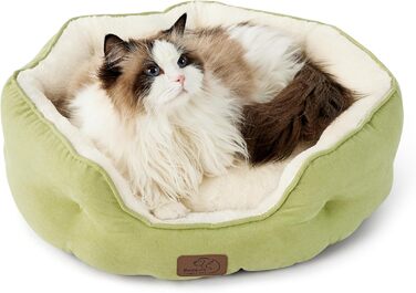 BEDSURE Cat Bed Washable - 63x53x20cm Cat Bed with Reversible Inner Cushion Cat Sleeping Place for Cats or Small Dogs (Light Green, L 51 x W 48 x H 15 cm)
