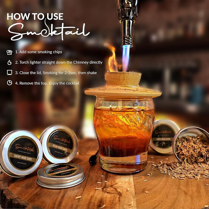 Набір для копчення Bourbon Smoker Set – Набір для приготування коктейлів з ароматом бурбону, 1 шт.