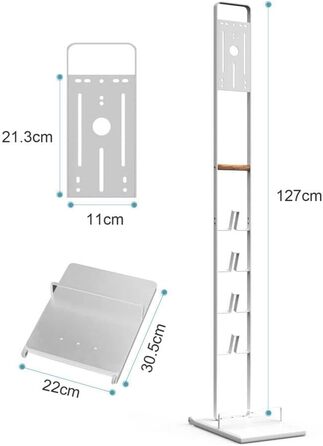 Підставка для акумуляторних пилососів Luchs - універсальна для Dyson V6, V7, V8, V10, V11, DC30, DC31, DC34, DC35 з ручкою з дерева на колесах (біла)