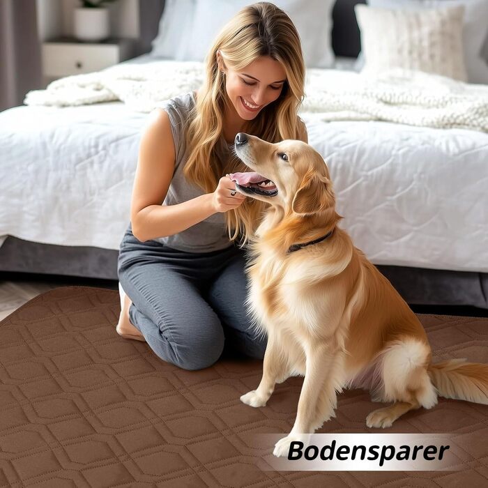 Водонепроникний килимок для собак Homaxy, килимок для собак на вулицю, миється, двосторонній, м'який килимок для котів, підходить для дивану, ліжка, в дорогу (130x100 см, 203x152 см, коричневий+шоколадний)