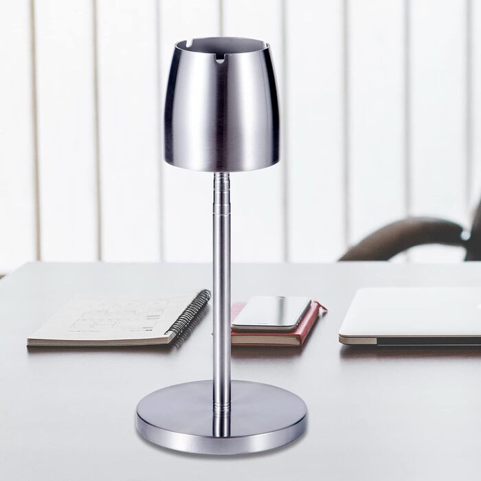 Асбечка для автомобіля з нержавіючої сталі, висувна 34-65см, велика, з кришкою, антиковзка, для вулиці та дому