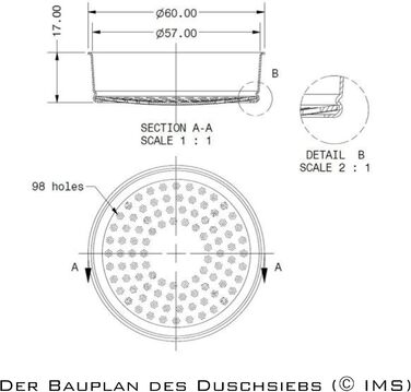 IMS Competition Precision Sieves E61200NT | E61 200 NT | Nanoquartz | Shower Screen | Shower Head | Stainless Steel | E61 Brew Group Brew Head | Made in Italy