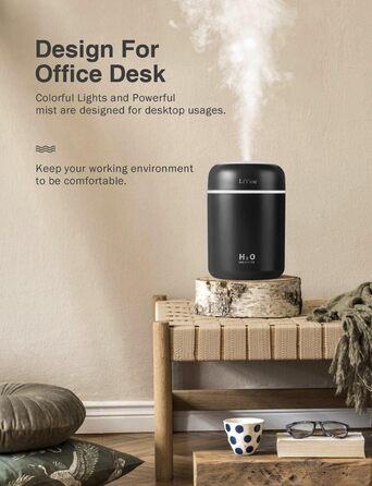Зволожувач повітря USB міні для авто, офісу, спальні з нічною підсвіткою, автовим.