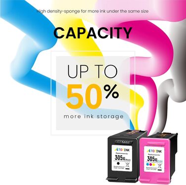 Картриджі для принтера HP 305XL (чорний/кольоровий), комплект 2 шт. для DeskJet 2700, 2800, 4100, 4200 та Envy 6000
