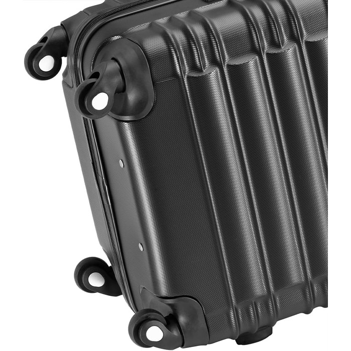 Набір валіз ABS S-M-L-XL з кодовим замком, телескопічною ручкою та 4 колесами, робусний дорожній набір, ручна поклажа (Чорний)