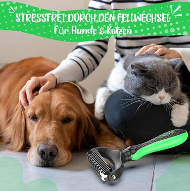 Щітка для вичісування підшерстя собак та котів - щітка для вичісування підшерстя, підшерсткова щітка, гребінець для собак та котів, для довгошерстих тварин, розмір M-L