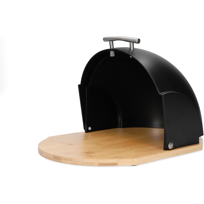 HOMLA Металева хлібниця з кришкою, 37 x 26 x 22 см, чорний Darvin