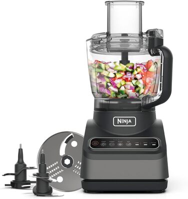 Ninja Food Processor with 4 programs; Chopping, Pureeing, Slicing, Mixing & 3 manual speeds, 2.1L bowl, chopping, slicing & dough blades, 850W, dishwasher safe, Black BN650EU Food Processor